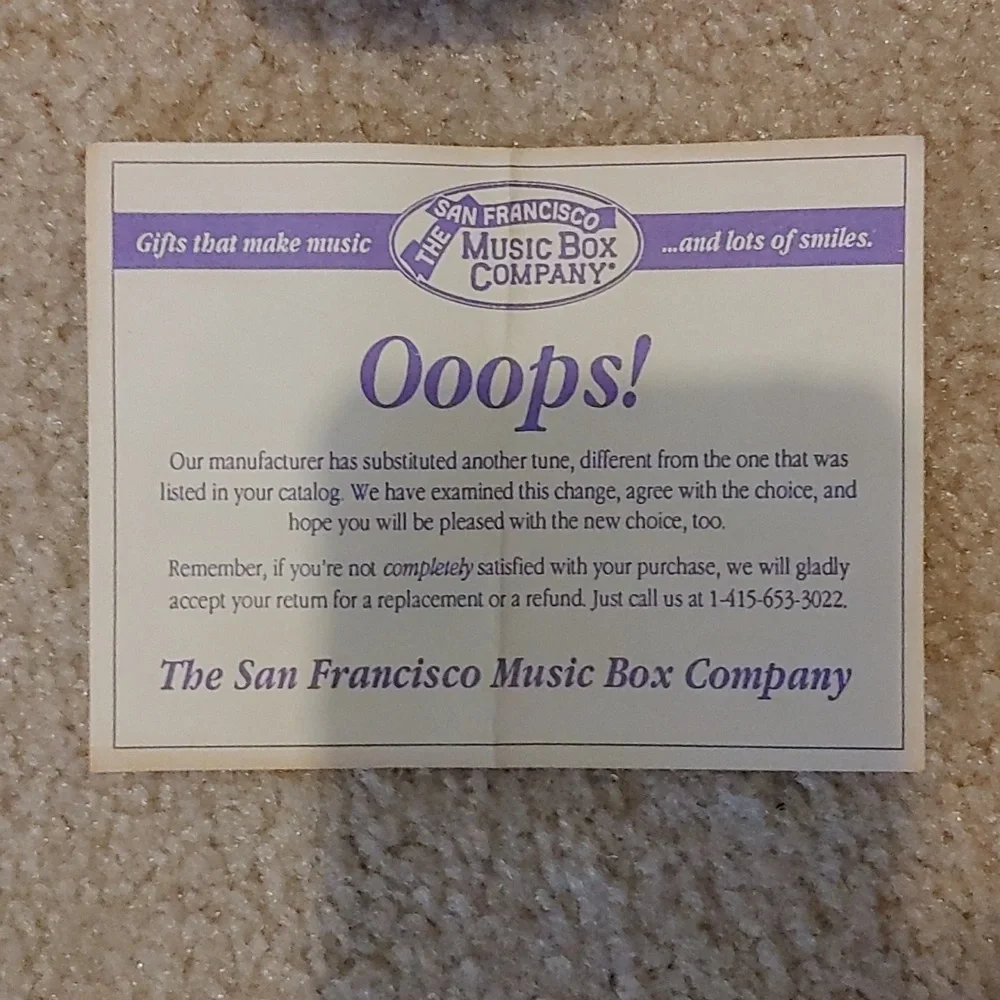 Rare San Francisco music box Co. Musical snowman, Mislabled.. Collectable